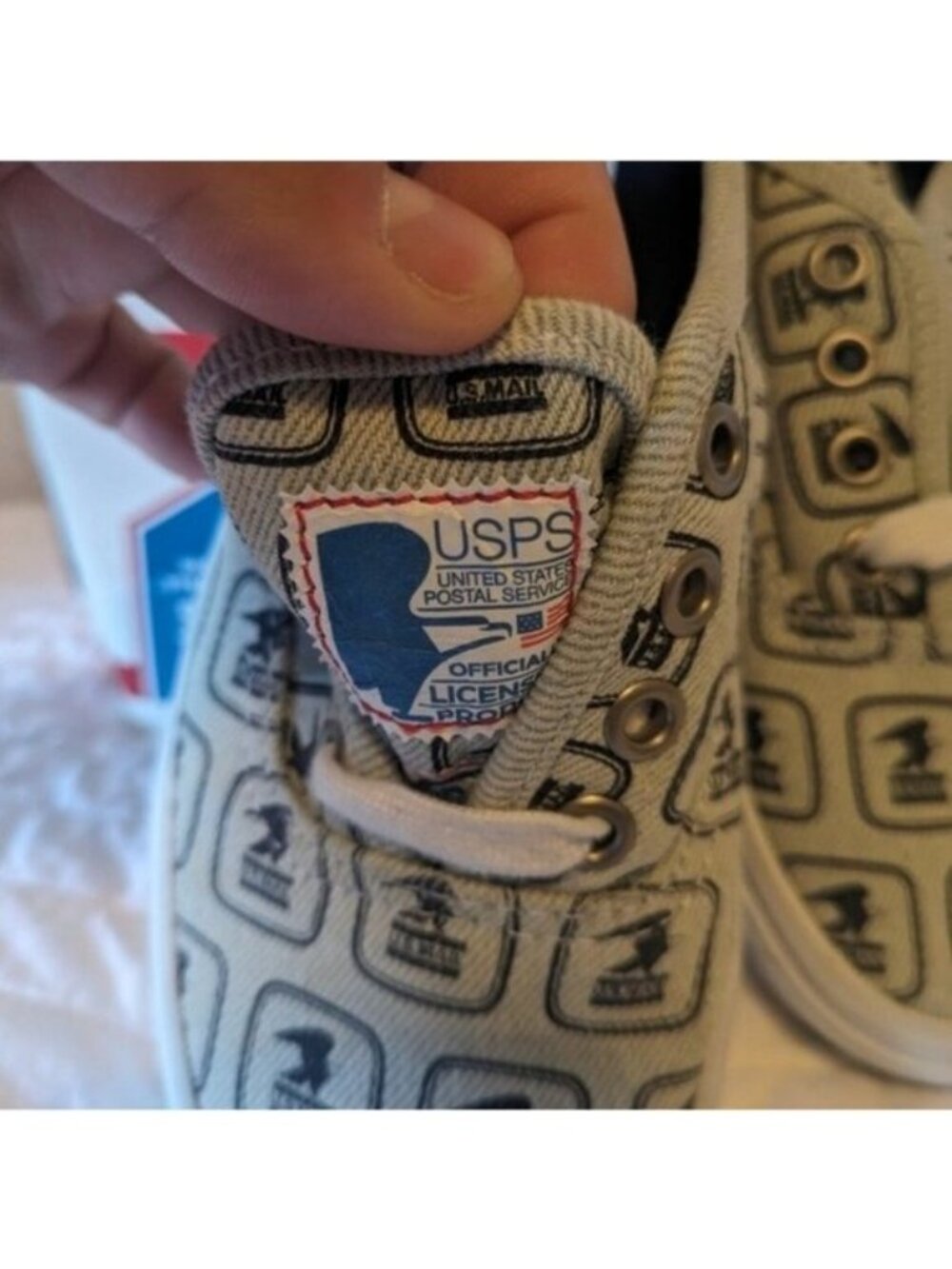 Vans USPS Postal Service Women Authentic Denim and White Eagle Rare Shoes 0826 - Picture 4 of 11